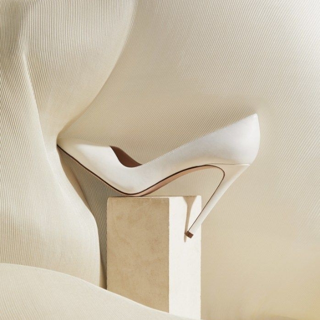 elegant white high heel shoe